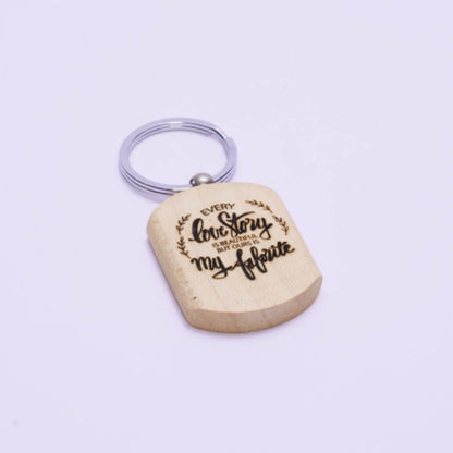 Wooden Engraved Personalised Keychain
