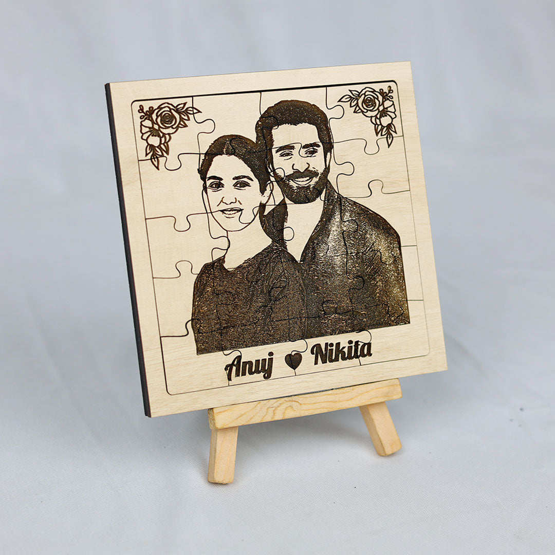 Wooden Engraved Puzzle Frame