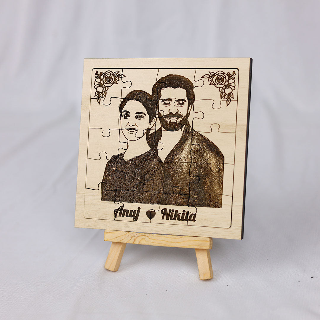 Wooden Engraved Puzzle Frame