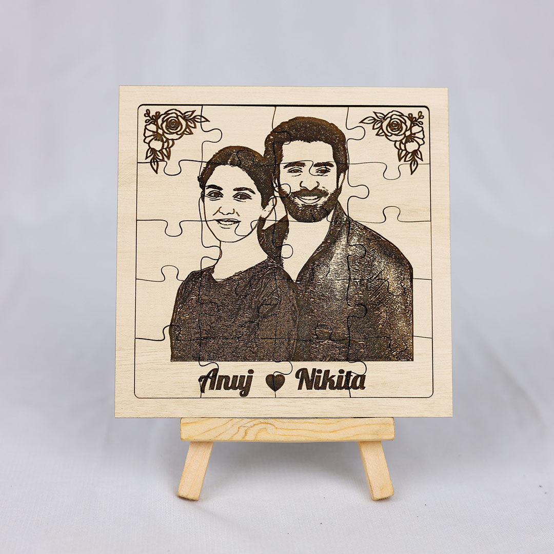 Wooden Engraved Puzzle Frame