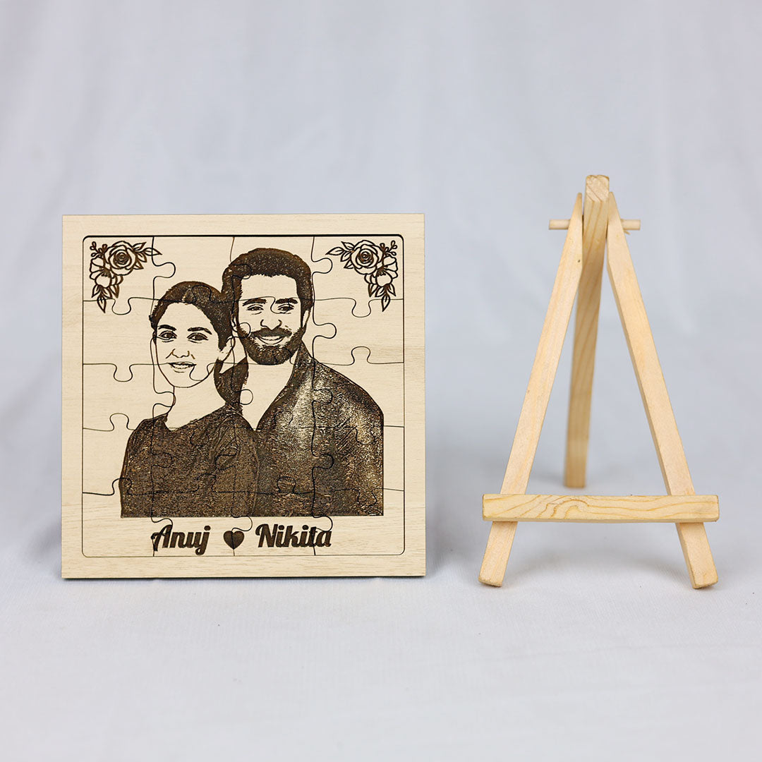 Wooden Engraved Puzzle Frame