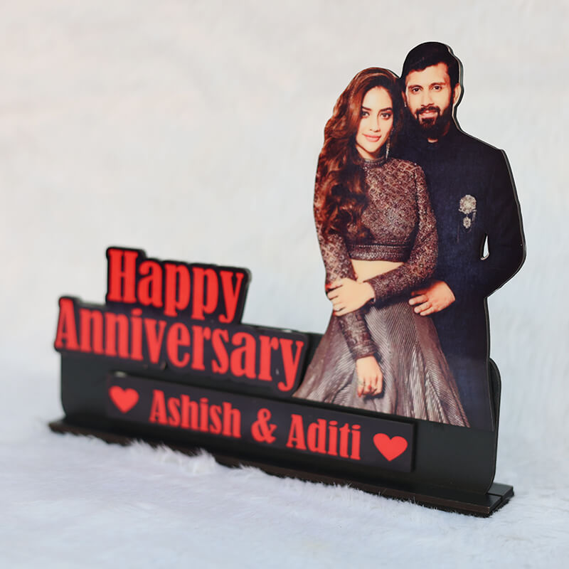 Personalized Wooden Anniversary Photo Standy