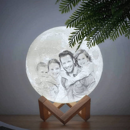 3D Personalised Photo Moon Lamp 10 CM