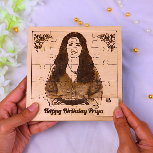 Happy Birthday Wooden Engraved Jigsaw Puzzle