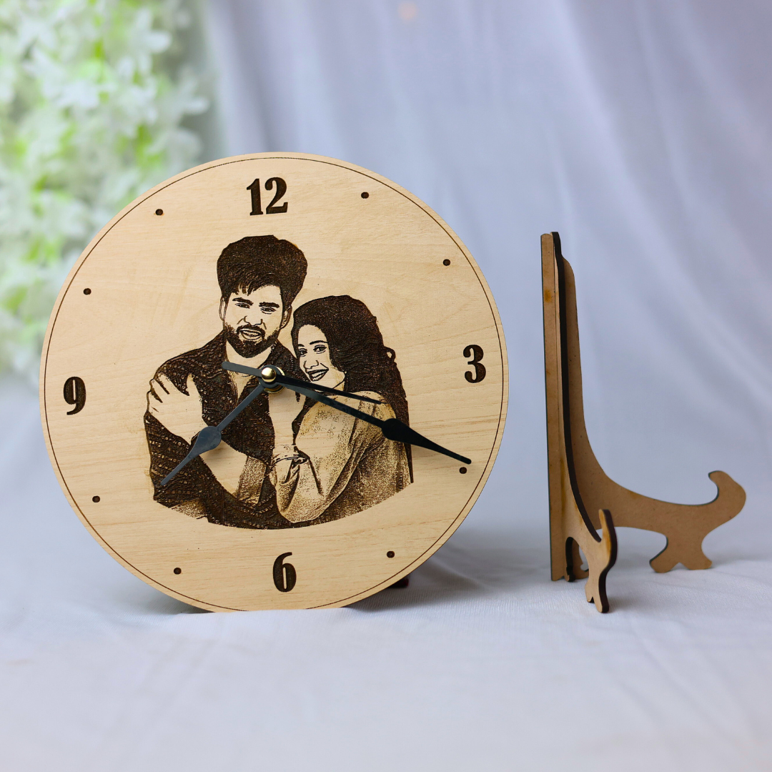 Personalised Photo Engraved Table Clock