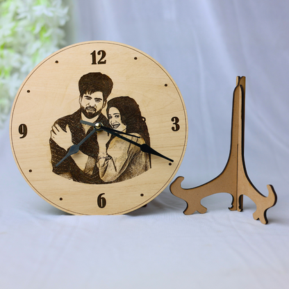Personalised Photo Engraved Table Clock