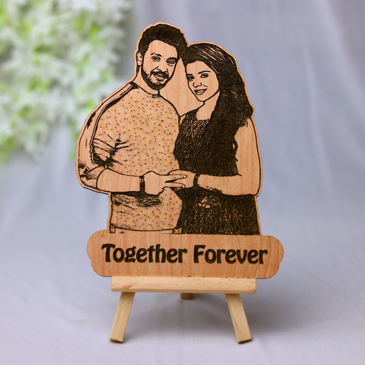 Wooden Cutout Engraved Photo Frame