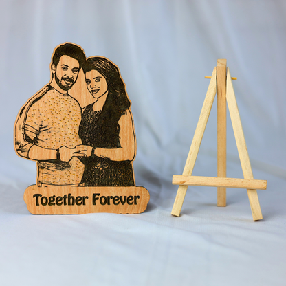 Wooden Cutout Engraved Photo Frame